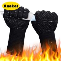 ♟✲ ANAEAT 1PCS BBQ Glove 300-500 Centigrade Extreme Heat Resistant Silicone microwave kitchen Gloves Cooking Grill Oven Mitts Gloves