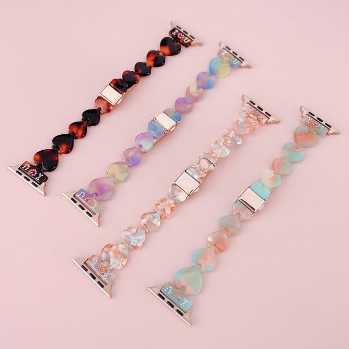 colorful-heart-resin-bracelet-for-apple-watch-band-series-8-7-6-se-5-4-lightweight-strap-ultra-49mm-41mm-45mm-40mm-44mm-belt