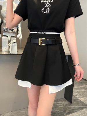 Rubber Band Belt Short Skirt Academy Age Reducing French Celebrity Half Body Pleated Skirt