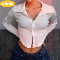 Wintin Wish Autumn Women Top Popular Sweet Sailor Collar Breasted Cardigan Slim Fit Long-Sleeved T-shirt