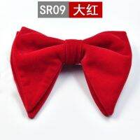 แฟชั่นใหม่กำมะหยี่ใหญ่ Bowties สำหรับผู้หญิงบุรุษเจ้าบ่าวแต่งงานโบว์เนคไทสกินนี่สีทึบรองเท้าหุ้มส้นสีดำอุปกรณ์เสริม