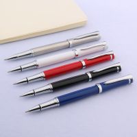 High quality brand 3035 metal blue Silver Trim Rollerball Pen elegante signature  ball point ink pen Stationery Office Supplies Pens