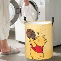 Disneys Winnie กระเป๋าเก็บของของเล่นซักรีดตะกร้าใส่เสื้อผ้าใช้แล้วจัดเก็บกันน้ำขนาดใหญ่ตะกร้าผ้าพับช้อนส้อมมีดหมีพูห์