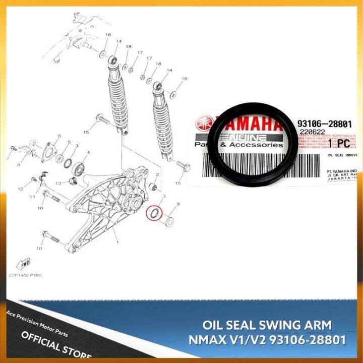 OIL SEAL SWING ARM NMAX V1/V2 9310628801 (Sold per Piece) GENUINE