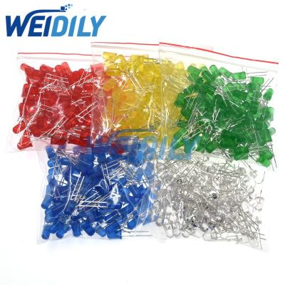 500PCS 5MM LED Diode Kit Mixed Color Red Green Yellow Blue White Led Light DIY Kit Electrical Circuitry Parts