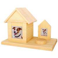 dyhewa Dog Cremation Urn Wood Cremation Ashes Box For Pets With Picture Frame Pet House Shape Funeral Urns Dog Memorial Gifts Cat Loss