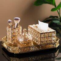 Nordic Diamond Decorative Tissue Box Home Storage Box Metal Napkin Holder Luxury Bedroom Kitchen Living Decor Home Decoration