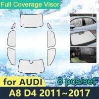 [New Changes]ที่บังแดดเต็มรูปแบบสำหรับรถ Audi A8 D4 2011 2012 2013 2014 2015 2016 2017 4H อุปกรณ์เสริมกระจกบังลมสำหรับป้องกันหมวกอาบแดด