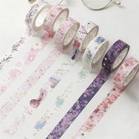 Selotip Washi Penyepuhan Bunga Sakura Cantik Baru Selotip Perekat DIY Selotip Label Stiker Scrapbooking