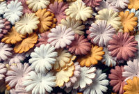 กลีบดอกไม้กระดาษสา ดอกเดซี่ Daisy Flowers โทนสีน้ำตาล-ขาว กลีบดอกไม้ไม่มีก้าน งานฝีมือ งานประดิษฐ์ DIY สำหรับเด็กนักเรียน นักศึกษา จำนวน 50 กลีบ
