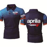 {Puffy menswear}ฤดูร้อนผู้ชาย39; S เสื้อโปโล Aprilia แข่ง RSV4พิมพ์ที่มีคุณภาพสูงแขนสั้นผู้ชายฮาราจูกุคลาสสิกท็อปส์แข่งรถจักรยานยนต์แข่ง