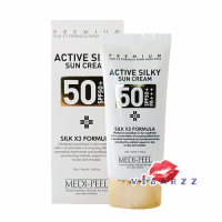 Medi-Peel Active Silky Sun Cream SPF50+ PA+++ 50mL ครีมกันแดดเมดิพีล เนื้อเนียนละเอียดซึมไว ไม่เหนอะ ปกป้องผิวพร้อมบำรุงด้วยส่วนผสมเปปไทด์