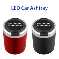 hot！【DT】ↂ❈❒  Car Ashtray With Lights Smoke Holder Smokeless Ash Tray Abarth 500 500c 500x 500l Accessories