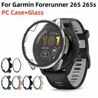 Casing PC ขอบแข็งสำหรับ Garmin Forerunner 265 265 S สมาร์ทวอท์ชฝาครอบปกป้องหน้าจอแบบเต็มสำหรับ Forerunner 265 S 265 S กระจกเทมเปอร์