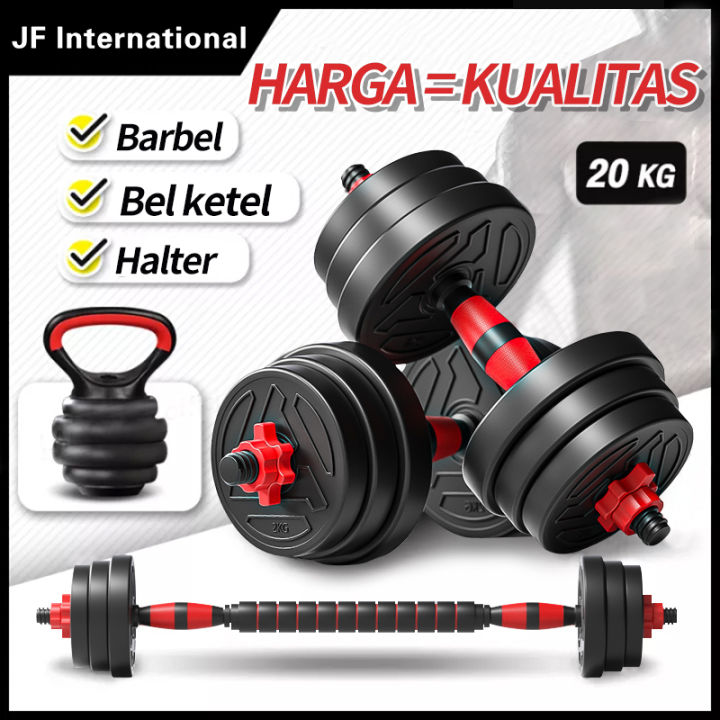 JF Dumbell Barbel Set （10KG、20KG、30KG、40KG） Tiang Angkat Besi Dumbbell ...