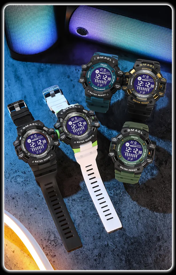 SMAEL Top Brand Men's Fashion Original Quartz Watch Date Chrono Men TPU  Strap Casual Waterproof Sport Clock Watch Lazada