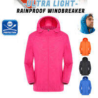 เบากันฝนเสื้อกันลมแจ็คเก็ตแห้งเร็วกลางแจ้งระบายอากาศกันน้ำ windproof เสื้อสำหรับผู้หญิงผู้ชาย