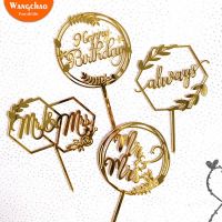 MR MRS Acrylic Letter Happy Birthday Cake Topper Anniversary Wedding Cake Decoration Adult Children Birthday Party Supplies