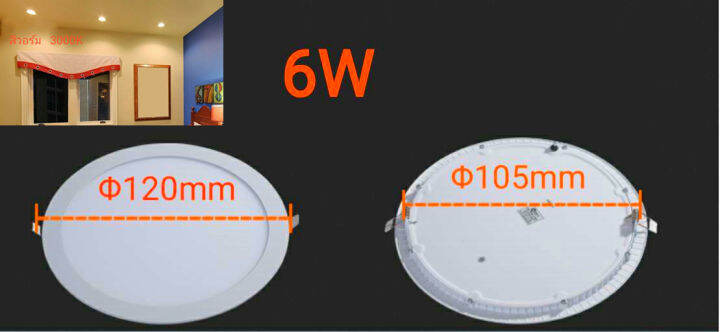 โคมพาเนลไลท์แอลอีดี-ดาวน์ไลท์-led-panel-downlight-ขนาด6w-หน้าทรง-กลม-แสงเดย์และแสงวอร์ม