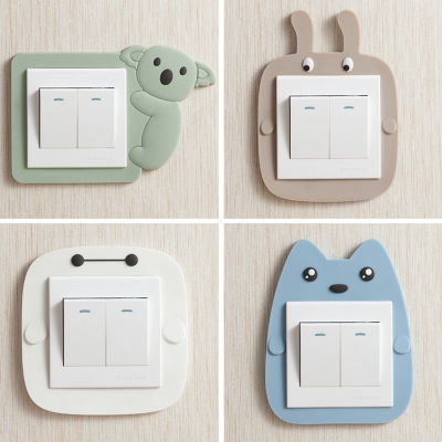 Cute Cartoon Switch Sticker Fashion Creative Luminous Switch Socket Silicone Protect Cover Waterproof Wall Stickers Decoration