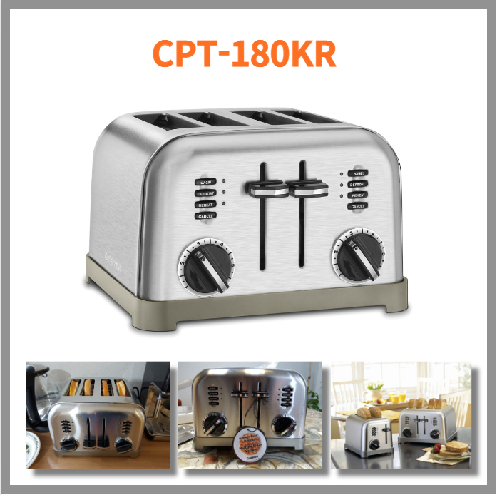 Cuisinart Stainless Steel 4-Slice Toaster CPT-180KR Brushed Stainless 1