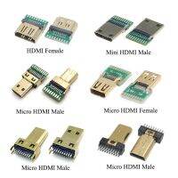 [HOT JJRQQZLXDEE 574] 5PCS HDMI 19P 20Pin 19Pin ชายปลั๊ก HDMI หญิง Test ซ็อกเก็ตแจ็ค HDMI เปลี่ยนบัดกรี PCB Board DIY Part