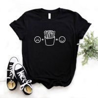 COD DSFERTRETRE Sad French Fries Happy Print Women Tshirt Cotton Casual Funny T Shirt Gift Lady Yong Girl Top Tee
