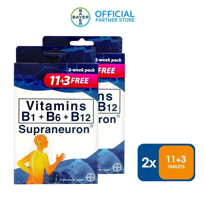 SUPRANEURON® Vitamins B1 + B6 + B12 Tablet 2week Pack 11s+3Free x2