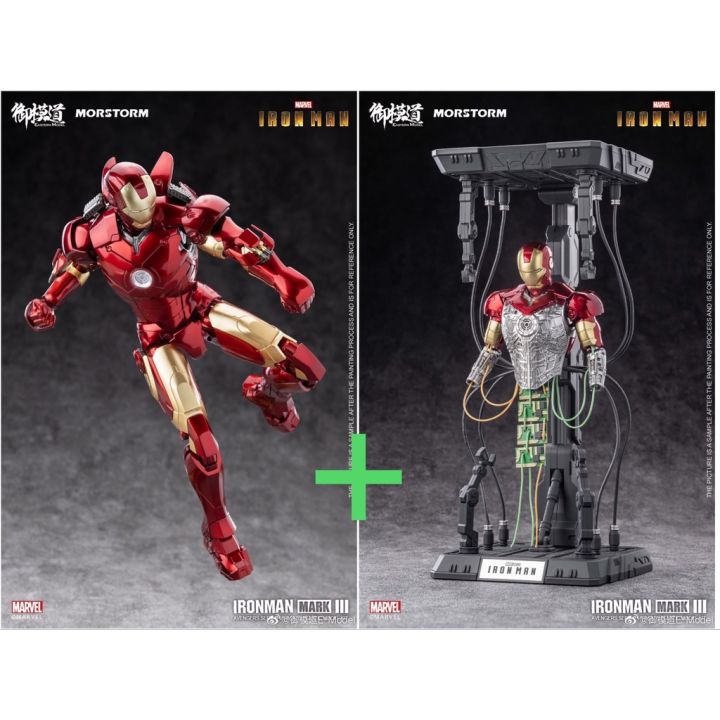 e-model-โมจีนสิขสิทธิ์แท้-1-9-iron-man-mk3-deluxe-half-body-contruction-repair-base-กล่องไม่คม