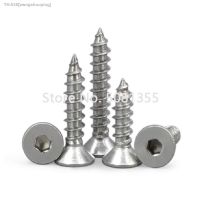 ☾▽✽ 10-50pcs M2 M2.5 M3 M3.5 M4M5M6 steel with black or Stainless steel 304 flat hex countersunk Head Self Tapping Screw Model Screw