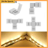 SHIRUI 1/5/10PCS สำหรับ 3528 5050 ไร้บัดกรี มุม 4Pin 10mm ขั้วต่อ LED Strip PCB