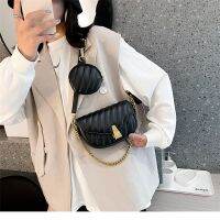 【CC】 Korean Crossbody Set for 2021 New Luxury Designer Chain Shoulder Purses 2-in-1 Fashion Saddle