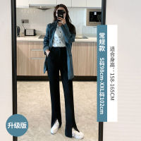 Split Wide Leg Pants Womens High Waist  Early Spring New Womens Clothing Popular Loose Straight Drooping Mopping Suit