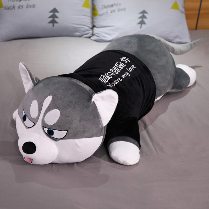 [In stock] Husky Plush Toy Erha Doll Pillow Lying Dog Lying Style Husky ...