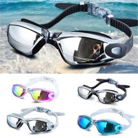 【CW】✁✹  Silicone Eyewear Goggles Anti-Fog Electroplating Uv Glasses for Men Diving