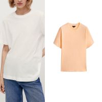 MASSIMO DUTTI เสื้อยืดแขนสั้น6805715,ใหม่เสื้อยืดลำลองรุ่นคอกลมหลวม