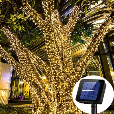 Outdoor Solar Fairy String Lights 105Ft 310LED Twinkle Lights Waterproof for Xmas Patio Garden Yard Wedding Party Tree Decor Fairy Lights