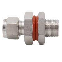 Heat Exchange Recirculatin (HERMS) Coil Weldless Bulkhead for 1/2 OD. Tube 1/2 Male NPT x 1/2 Compression