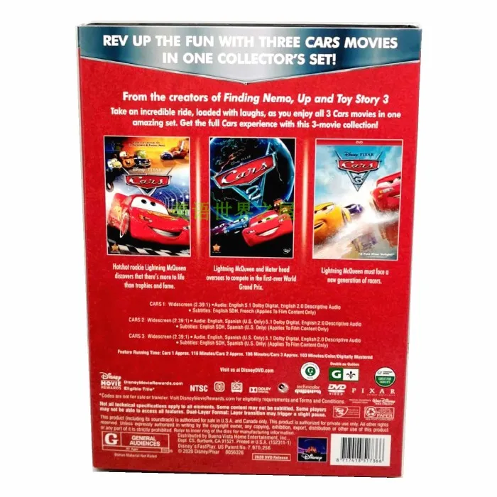 Cars 1-3 Complete DVD Collection - Cars / Cars 2 / Cars 3: : DVD  et Blu-ray