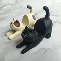 MUJI Original Japanese-style zakka groceries cat mobile phone holder desktop decoration resin handicraft creative gift home decoration