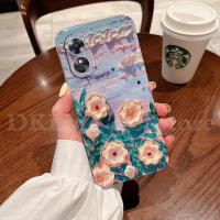 เคสนิ่มลายดอกไม้เพ้นท์ A78 OPPO Oppo Reno 8 T 4G 5G เลนส์ซิลิโคนพลอยเทียมเคสป้องกัน OPPO RENO 8 T 2023สุดหรูสำหรับปลอกโทรศัพท์มือถือ