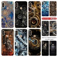 ☬ﺴ Soft Silicone Case For Xiaomi Redmi Note 11 10 9 8 7 Pro Max 10s 9s 8t 4G 5Gr Mechanical gear Fundas