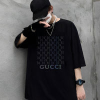 เสื้อยืดคุณภาพดี   Gucci เสื้อยืดแขนสั้น ผ้าฝ้าย พิมพ์ลายสะท้อนแสง สไตล์คลาสสิก แฟชั่นสําหรับทุกเพศ