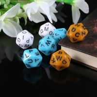 7ชิ้น/เซ็ต20ด้าน D20อักษรตัวอักษรภาษาอังกฤษหมุนเกมกระดานอุปกรณ์เสริมสำหรับของเล่นเพื่อการศึกษาเด็ก