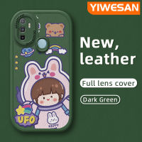 YIWESAN เคสสำหรับ OPPO A53 2020 4G A53s 4G A32 A33 2020 A11s การ์ตูนน่ารักนาซ่าอวกาศนักบินอวกาศกระต่ายคุณภาพสูงเคสโทรศัพท์หนังนิ่มป้องกันกล้องคลุมทั้งหมดเคสกันกระแทกขอบนิ่ม