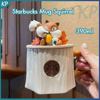 Starbuck แก้วถ้วยเซรามิก390มิลลิลิตรกระรอกลายไม้ต้นไม้ตอไม้ใบเมเปิ้ลโฮมออฟฟิศกาแฟถ้วยนมสร้างสรรค์ของขวัญ 823