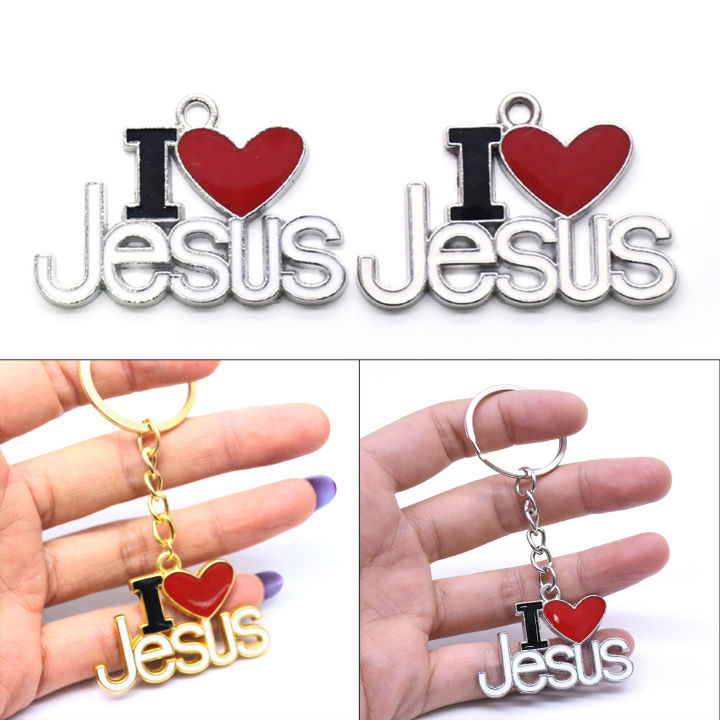 พวงกุญแจตัวอักษรสำหรับกระเป๋าเงินรักจี้ไม้กางเขนพวงกุญแจเงินโบราณของขวัญคริสเตียนพวงกุญแจ