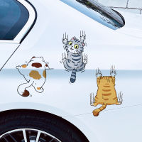 แผ่นปะติดสติกเกอร์ติดรถมีกาวในตัวทำจาก PVC สติกเกอร์ตกแต่งรถลายการ์ตูนรูปแมวตลกการ์ตูนน่ารักสำหรับภายนอกรถยนต์