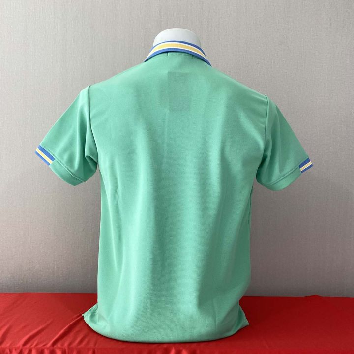 polo-shirt-เสื้อโปโล-ผ้าไมโครแอร์-micro-plus-สีเขียวมิ้นท์-ปกขลีปฟ้าเหลือง-สวมใส่สบาย-แบบคลาสสิค-ไม่เหมือนใคร-เหมาะสำรับอากาศในประเทศไทย