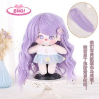 Buqi ตุ๊กตาผ้า Bjd 20Cm สำหรับตุ๊กตาผมสีขาวเทาหยิกยาวไล่ระดับสีผมวิกผมสำหรับผู้ชายสูง